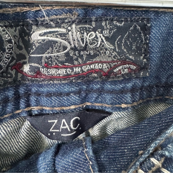 Silver Jeans Co. ZAC Men’s Straight Leg Jeans W32 L30 Distressed Dark Wash - Picture 4 of 15